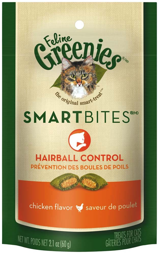 Feline Greenies SmartBites Hairball Control Chicken Flavor Treat