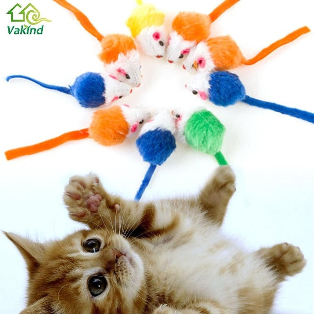 10Pcs/lot Cat Toys Mini False Mouse Toys For Cats Kitten Animal Funny Playing Interactive Toy Cat Products Pet Supplies